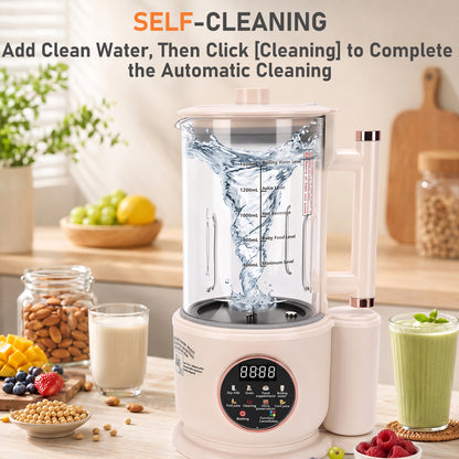10 in 1 Automatic Nut Milk Maker,51oz Soy Milk Machine with Delay Start,Boil Water,Keep Warm& Auto Cleaning,Almond Milk Machine,Plant Based Milks Homemade Oat,Chowder,Juice
