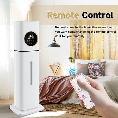 Humidifier For Large Rooms, 8L/2.11Gal Cool Mist Tower Top Fill Humidifiers, Floor Humidifiers For Baby,Pets,Plants,with Remote,Timer,Auto Shut Off,White
