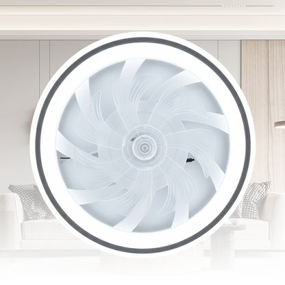 Ceiling Fans with Lights and Remote, 20" Low Profile Ceiling Fan with Light,Dimmable LED Smart Ceiling Fan, Modern Flush Mount Fan Light,Bladeless Ceiling Fans for Bedroom,Living Room, Grey