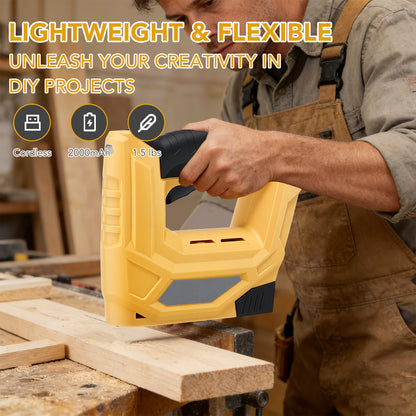 Electric Staple Gun, 2 in 1 4.2V Cordless Staple Gun/Brad Nailer with 3000 Staples & Nails, Cable Staple Gun with USB Charger for Wood, Upholstery, Carpentry, Crafts, DIY