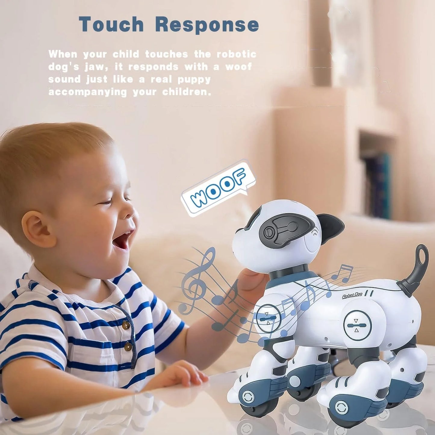 Robot Dog for Kids Smart RC Dog Toy Interactive Robot Pet Intelligent Programmable Sing & Dance Design Robot Dog Birthday Gifts Kids Age 3 5 4-7 Year