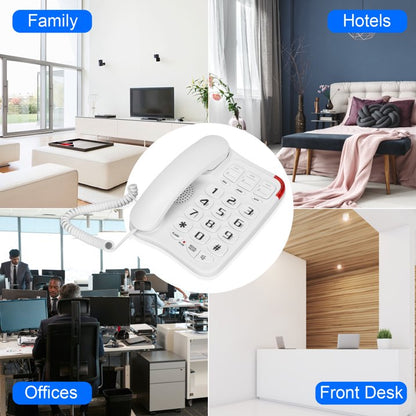 Big Button Phone for Seniors, Corded Landline Telephone with 3 Picture Keys, Adjustable Volume & Ringing, One-Touch Dialling Phones for Elderly Suitable People with Vision Disorders/Hearing Damage