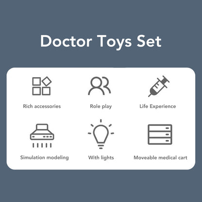 Doctor Kit for Kids Pretend Play Medical Station Toy Set with 47pcs Accessories Hospital Doctor Role Play Toy for Toddlers 3 4 5 6 7 8 Years Old Young Children