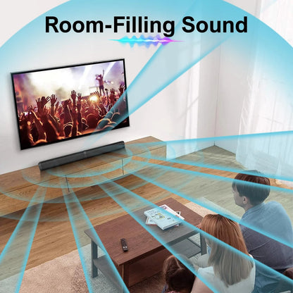 2 in 1 Separable Sound Bars for TV, Bluetooth 5.0 Surround Sound System for TV Wireless Connect, 37 Inch Soundbar for Home Theater, ARC/Optical/USB Cables & Remote TV Speakers, Wall Mountable