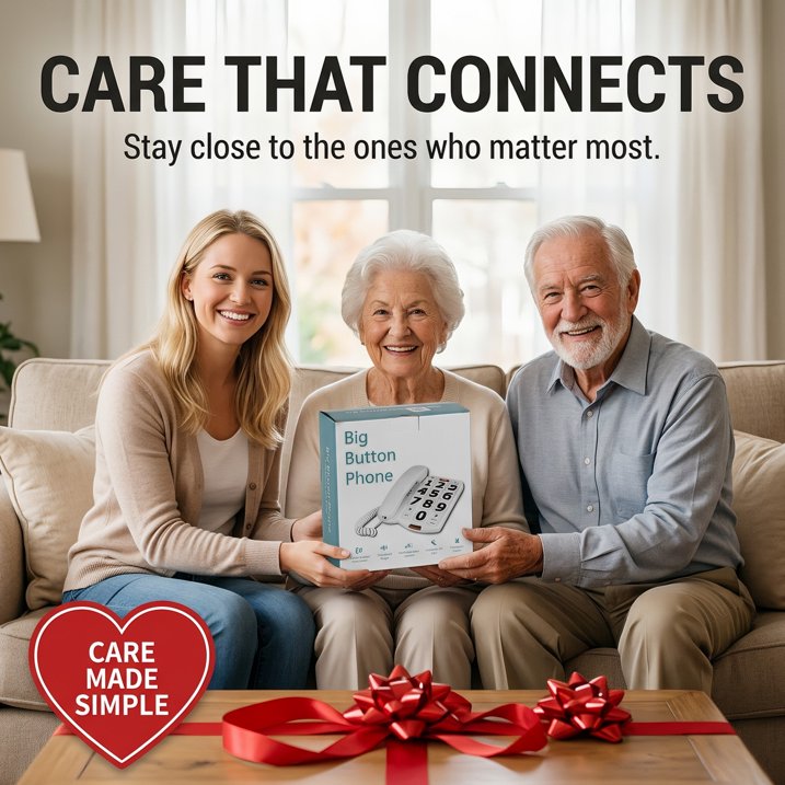 Large Button Phones for Seniors, Land Line Phones for Elderly, Big Button Home Telephone for the Visually Impaired, 110dB+ Amplified Ringer & 80dB+ Handset Volume for the Hearing Impaired Phone