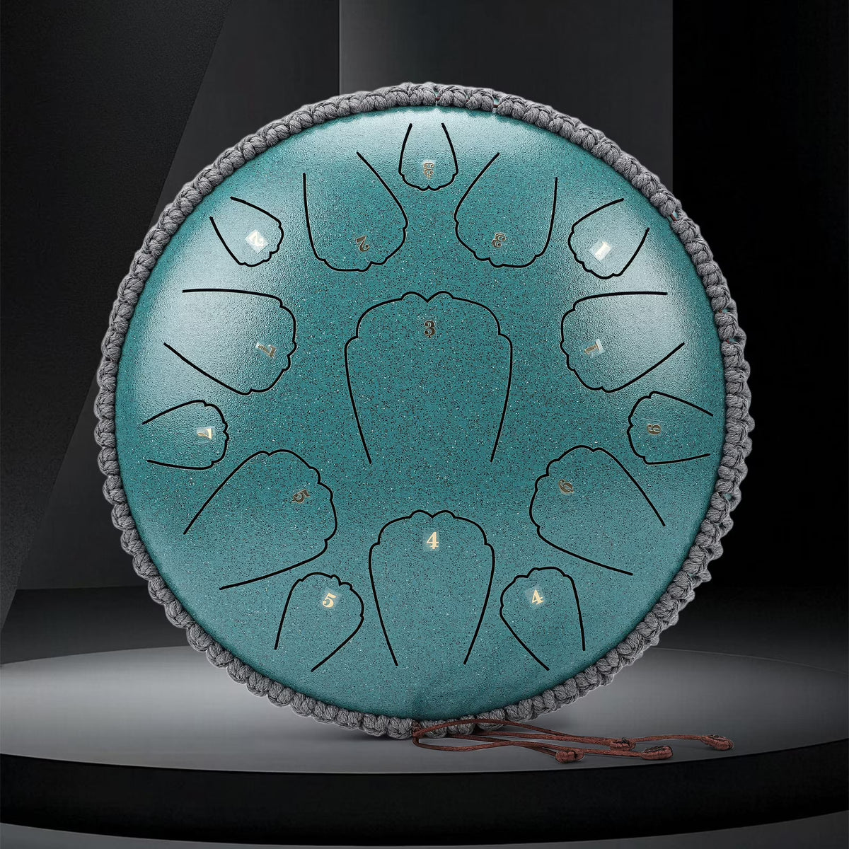 Steel Tongue Drum, 13 inches 15 Notes Tongue Drum with Handpan Drums Mallets & Carry Bag, Waterproof Meditation Rain Chime, Raindrop Drum Musical Instruments for Adult Gift, D Major, Malachite Green