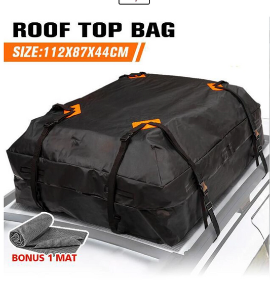15 Cubic Feet Car Roof Bag Rooftop Cargo Carrier Waterproof Luggage Bag with Non-slip Mat,Black