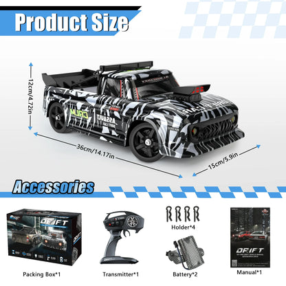 1:12 RC Cars,High Speed Drift Car, 4WD RC Truck,35KM/H Race Car with Gyro 2Pack USB Rechargeable Battery,Playing Up to 40 Minutes