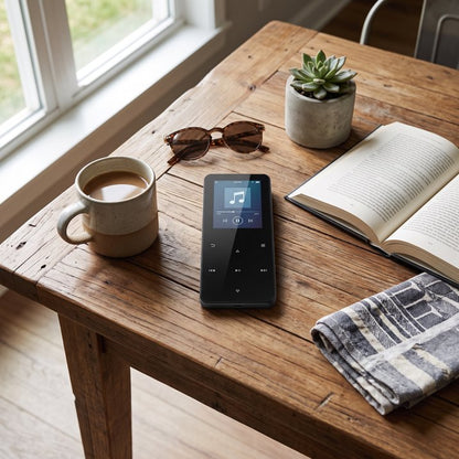 Portable MP3 Player 16GB, with Bluetooth 5.0, Music Player with Built-in HD Loudspeaker, HiFi Lossless Sound, E-Book Reader, Earphones Included, Voice Recorder