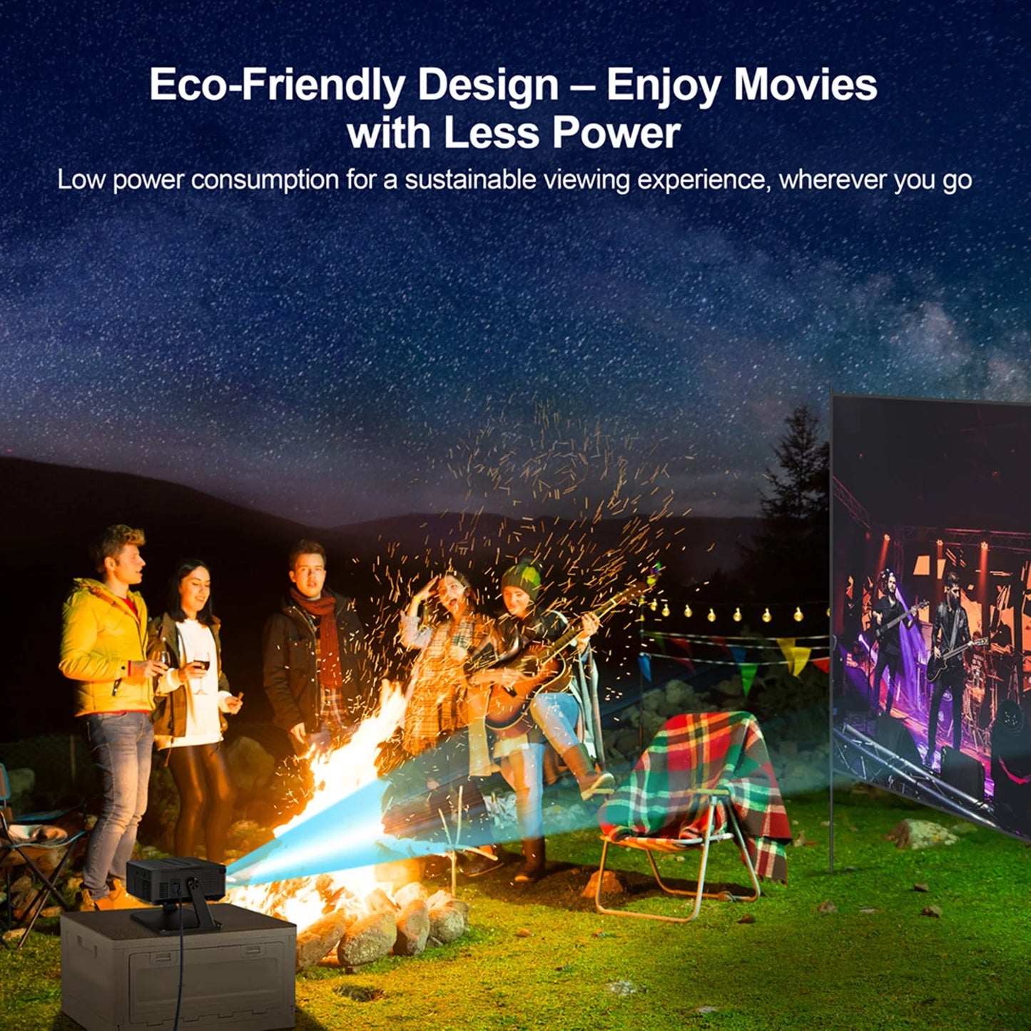 Smart Projector with WiFi and Bluetooth, Portable Outdoor Movie Projector Supports 4K with Android System, 120'' Screen Mini Projector Auto Keystone Compatible with HD-MI/USB/Smartphone/PC/Laptop