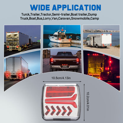 Magnetic Wireless Trailer Lights, Rechargeable LED Trailer Light for Towing Truck, Waterproof Tail Tow Lights Kit for RV Camper Boat Caravan, Portable Turn Signal Brake Running Stop