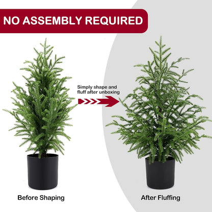 4FT Pre-Lit Artificial Christmas Cypress Tree, Realistic Green Potted Tree with Twinkle 100 LED Lights, Perfect Assembled Faux Xmas Holiday Decor for Indoor