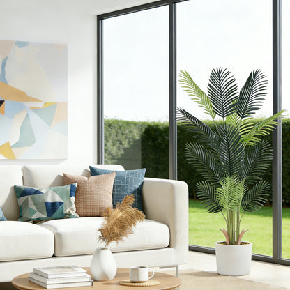 4ft Artificial Palm Plants, 4ft Palm Tree, Pre Potted Faux Greenry Tree for Home Decor Office House Living Room Indoor Outdoor, Big Plants House Plants