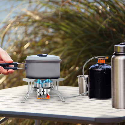 5800W Portable Foldable Camping Gas Stove with 3 Burner Cores, Stove Adapter & Carrying Box for Outdoor Backpacking Hiking Picnic