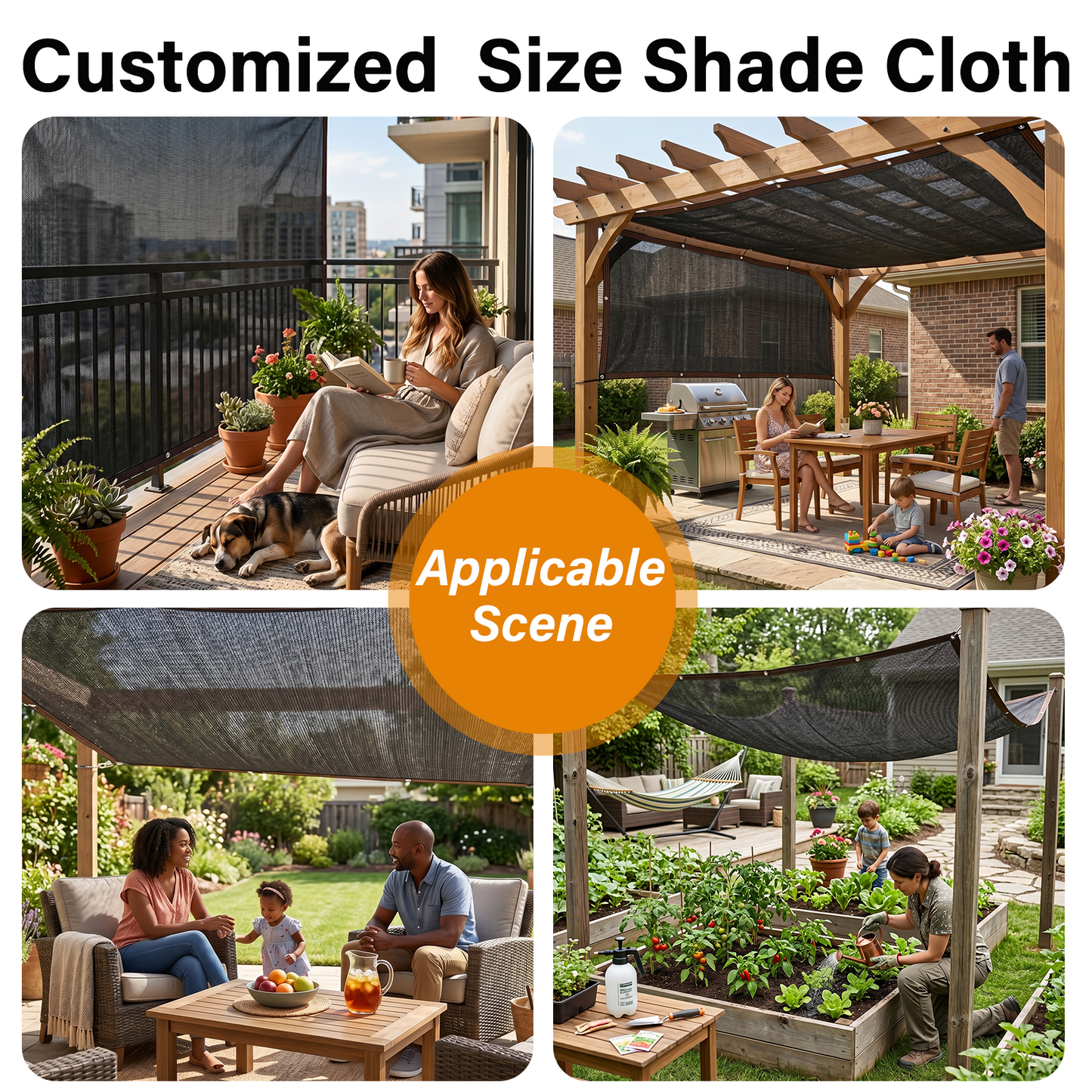 90% Shade Cloth, Dog Kennel Shade Cover, 13 x 16.4 FT Sturdy Durable Sunblock Shade Mesh Tarp with Grommets for Patio Plants Greenhouse Chicken Coop Porch