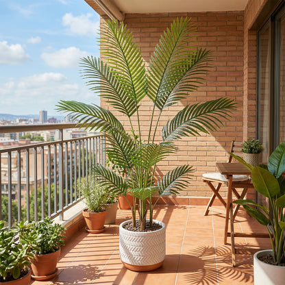 6ft Artificial Palm Plants, 6ft Fake Palm Tree, Pre Potted Faux Greenry Tree for Home Decor Office House Living Room Indoor Outdoor, Big Fake Plants Fake House Plants
