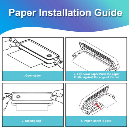 Wireless Portable Printers, Bluetooth Thermal Printer Support 8.5" X 11" US Letter & A4 Thermal Paper, Inkless Printer Compatible with Android iOS & Laptop for Travel Office Car Home, White