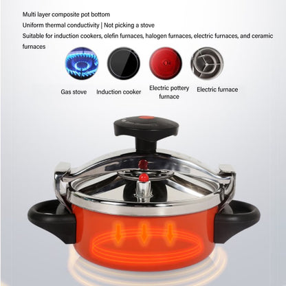 Mini Pressure Cooker, Fast Cooking 2L Stainless Steel Pressure Cooker Explosion for Gas Stoves