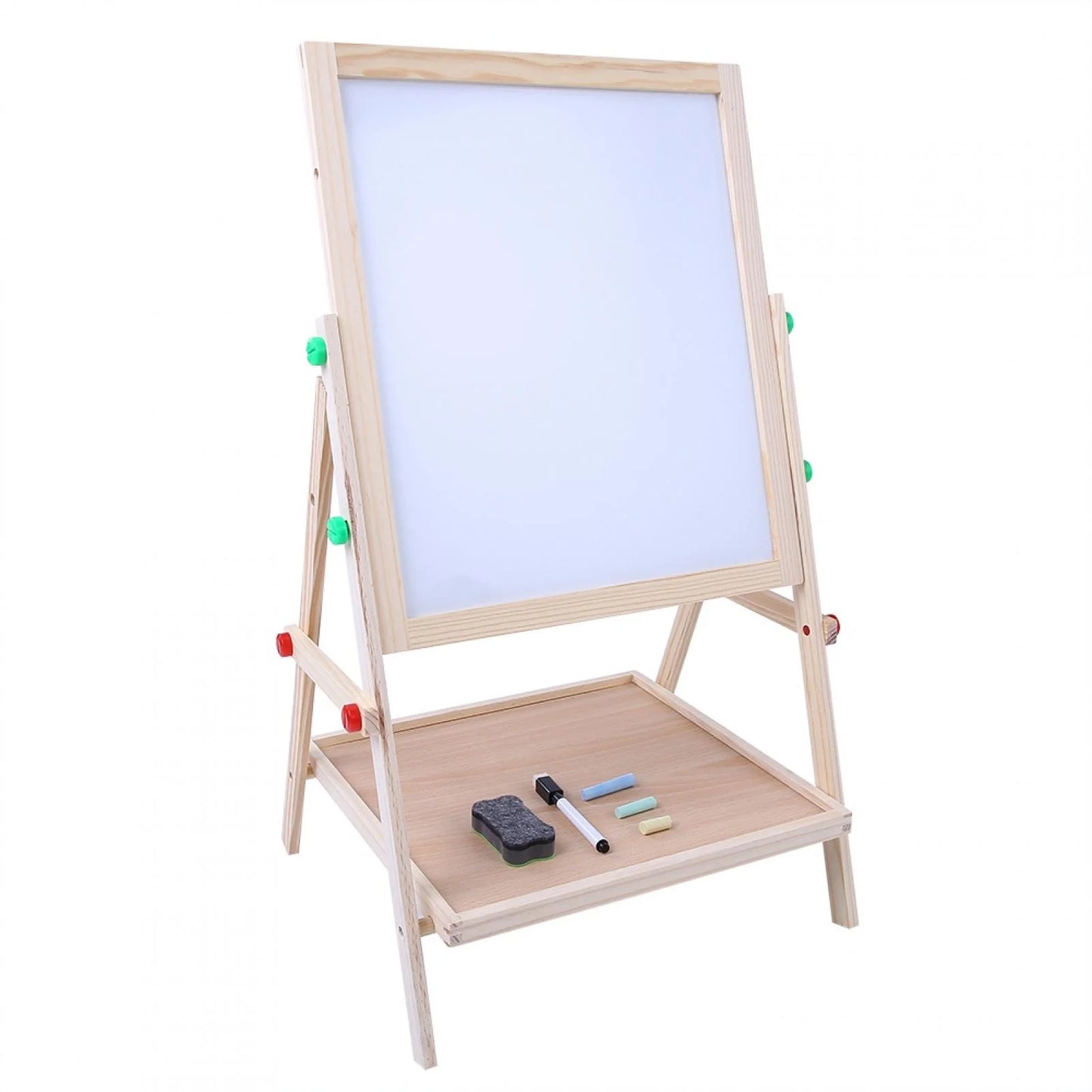 Art Easel for Kids Wooden Toddler Easel Double Sided Standing Chalkboard Dry Erase Board for Kids Toddler Drawing Board with Accessories, Blackboard & Whiteboard for Kids