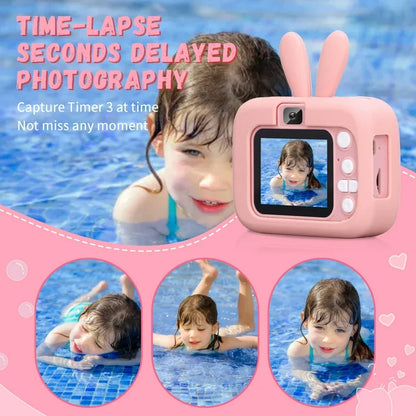 Mini Camera, Toy Camera with 1080P HD Screen, 32GB SD Card, Silicone Cover Perfect Birthday Christmas Gift for 3-12 Years Old Pink