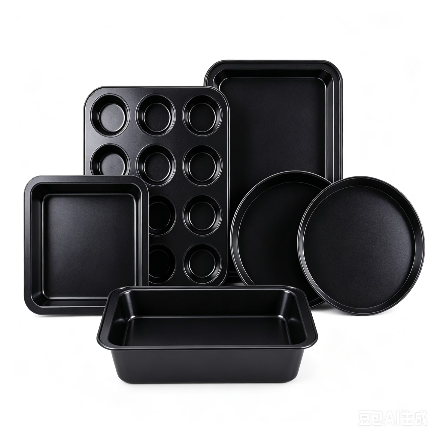 6 Pieces Baking Pans Set Non Stick Bakeware Sets Stackable, Toaster Oven Safe for Home Baking, Roasting, Easy to Release, Holiday Gifts for Kitchen