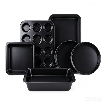 6 Pieces Baking Pans Set Non Stick Bakeware Sets Stackable, Toaster Oven Safe for Home Baking, Roasting, Easy to Release, Holiday Gifts for Kitchen