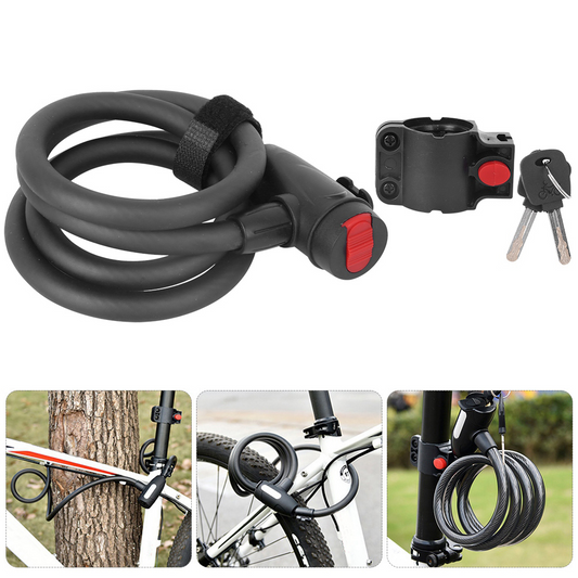 Lock, Heavy Duty Anti-theft  With Mounting Rack Key For Outdoor Cycling For Mountain For Road  For  Riding 1.2M