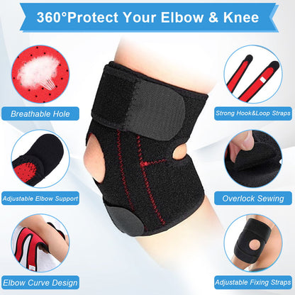 Elbow Brace, Adjustable Elbow Support with Dual-Spring Stabilizer, Sports Fitness Compression Recovery Elbow Arm Protection Brace Support for Tendonitis, Injury