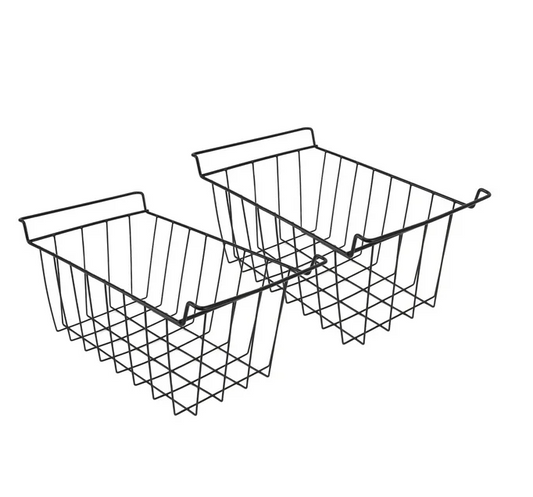 Freezer Basket, 2Pcs Chest Freezer Bins Deep Freezer Wire Basket Storage Bin With Handles, Hanging Stackable Chest Freezer Storage Baskets For Pantry Home