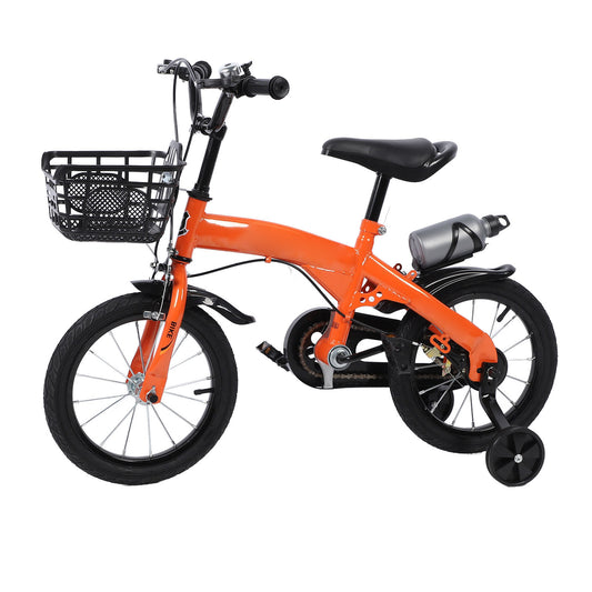 Kids Bike, Training Wheels Rubber Tires Carbon Steel Adjustable Seat Handlebar Boys Girls Bike  For Indoor