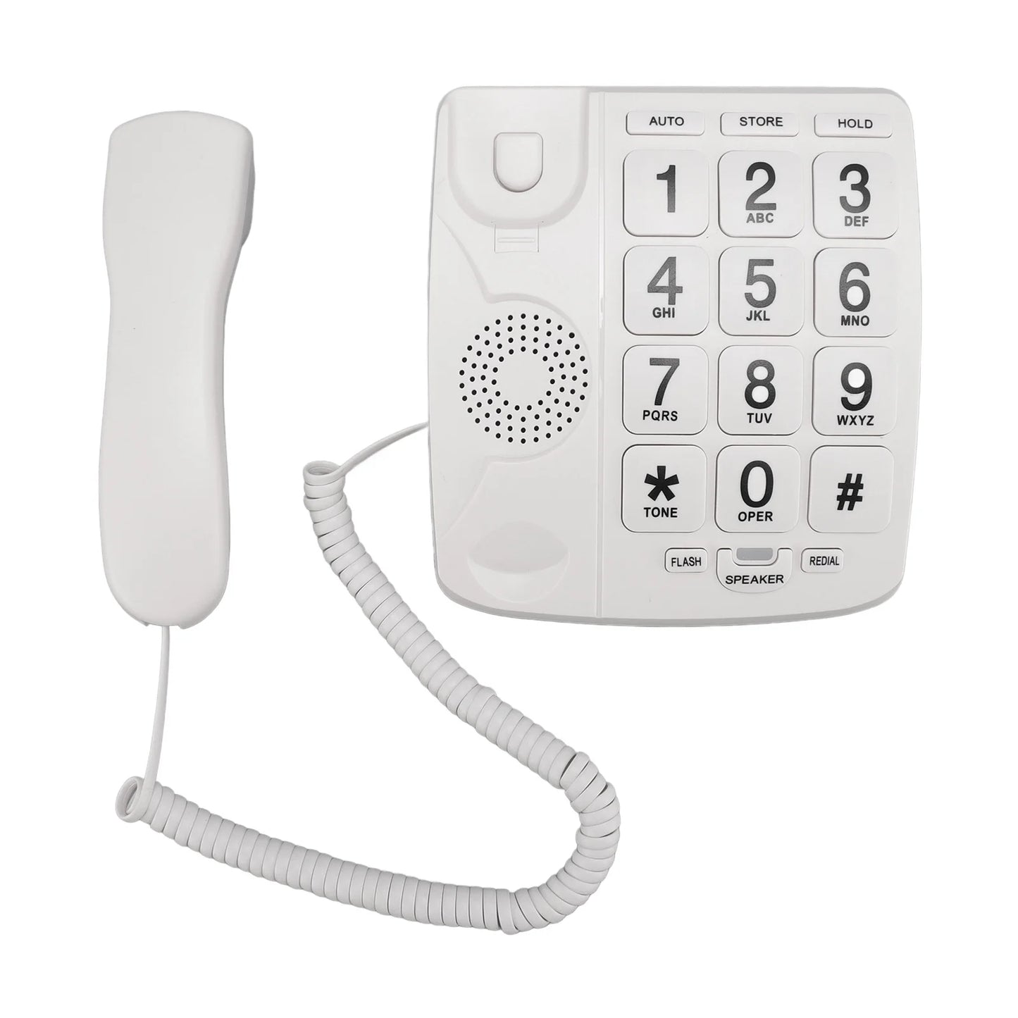 Landline Phones for Seniors with Large Button Corded Telephone for Home, Speakerphone, Flash Alert, Extra Loud Ringing Wired Simple Basic Telephone for Elderly Dementia, Visually & Hearing Impaired