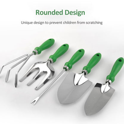 Garden Tool Set, 11 Piece Heavy Duty Gardening Hand Tools with Fashion and Durable Garden Tools Organizer Handbag,Rust-Proof Garden Tool Set, Ideal Gardening Gifts for Women and Men