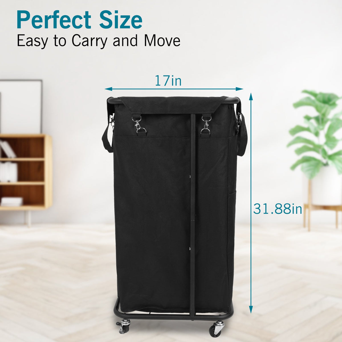 Laundry Hamper with 4 Wheels,100L Rolling Laundry Basket,600D Oxford Fabric Round Laundry Cart,Steel Frame and Removable Laundry Bag