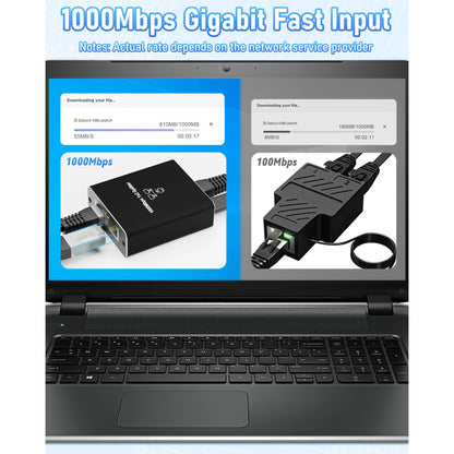 Ethernet Splitter 1 to 2, 1000Mbps Internet Cable Splitter 1 in 2 Out High Speed Either Network Splitter Gigabit Network Extension Dual LAN RJ45 Port Router Switch Work with Cat5/5e/6/7/8 Cable