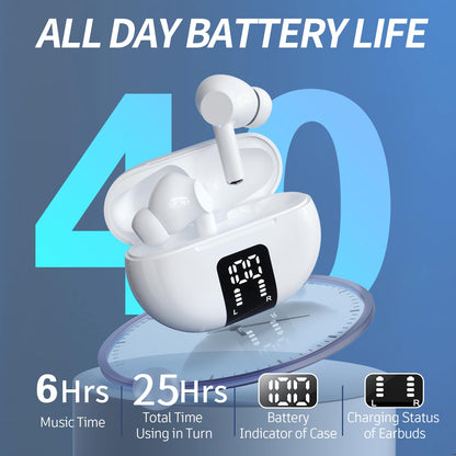 Wireless Earbuds Language Translator Earbuds Support 100+ Languages, LED Power Display Bluetooth Headphones with Touch Control Fit for IOS & Android for Music Calling Gaming Sports