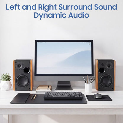 80W Powered Bookshelf Speakers, Bluetooth 5.3 HiFi Wireless Speaker with 4 inch Woofer, AUX/USB/Optical Inputs, Remote Control, Bass & Treble Adjust, Wooden Enclosure for PC TV Gaming Turntable