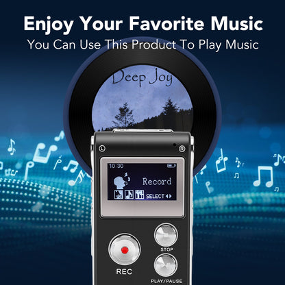 32GB Digital Voice Recorder, Voice Activated Recorder for Lectures, Meetings, Interviews Recording Device with Microphone & Playback, Small Tape Recorder Device w/ USB Cable, MP3 Player