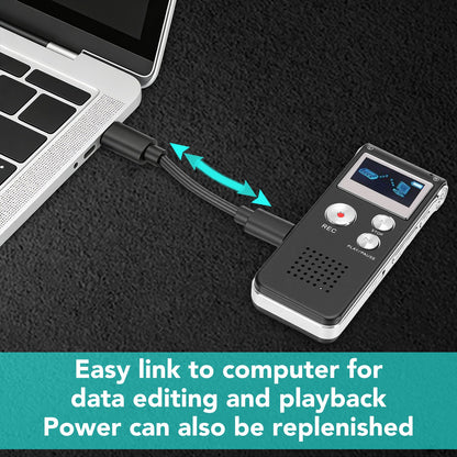32GB Digital Voice Recorder, Voice Activated Recorder for Lectures, Meetings, Interviews Recording Device with Microphone & Playback, Small Tape Recorder Device w/ USB Cable, MP3 Player