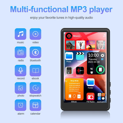 272GB MP3 Player with Bluetooth, 4.0 in Full Touchscreen MP4 Player, Voice Recorder, Portable HiFi Sound MP3 Music Player with Earphones, E-book, Picture, Built-in HD Speaker, Black