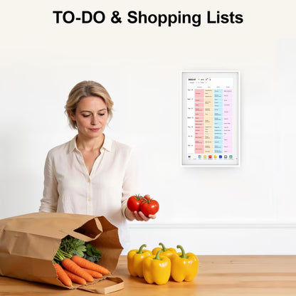 15.6 inch Wall Planner Digital Calendar & Chore Chart, WiFi Smart Touchscreen Interactive Display for Family Schedules/Meal Planner, Display Digital Calendar Great Gifts for Organizing Your 2026 Year