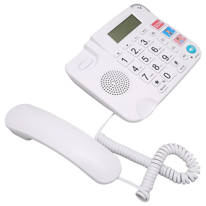 Large Key Wired Telephone, Dual Interface Wired Landline Phones with Caller ID/Hands-Free for Office, Big Button Corded Phones for Seniors, 3 Group One-Touch Dialing, Adjustable Volume & Ringing