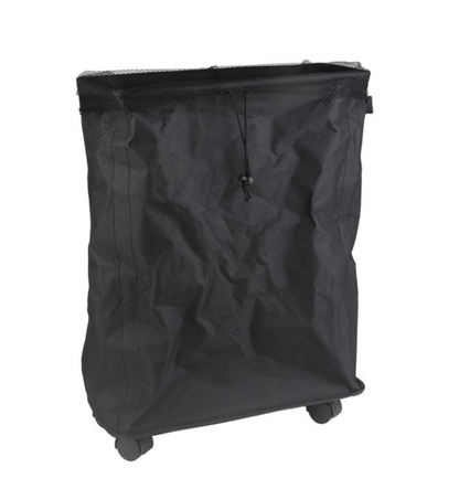 23" Rolling Foldable Slim Laundry Basket with Lid Breathable Mesh Cover, Laundry Hamper on Wheels Tall Thin Dirty Cotton Corner Bin for Home,Black