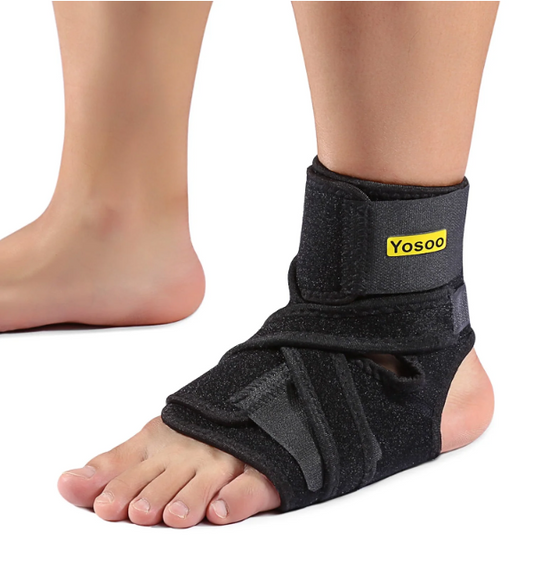 Plantar Fasciitis Splints for Drop Foot Orthotic Brace and a Hard Spiky Massage Ball Roller for Women and Men Sleeping and Resting, Fits Both Left and Right Foot
