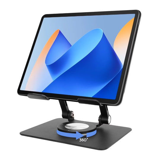 Tablet Stand for Desk, Adjustable Tablet Holder for iPad Holder Dorm College Essentials Portable 360 Rotating Display Stand PC Office Accessories, Compatible with 4-12.9" iPad Tablet iPhone, Black