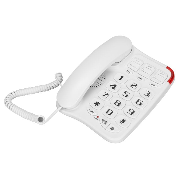 Big Button Phone for Seniors, Corded Landline Telephone with 3 Picture Keys, Adjustable Volume & Ringing, One-Touch Dialling Phones for Elderly Suitable People with Vision Disorders/Hearing Damage