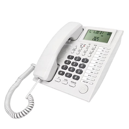 Corded Caller ID Telephone, Landline Home Phones with Backlight LCD Display & Speaker, Office Landline Phone, Loud Ringer & Volume Adjustable, Desktop Speed Memory Dial Telephones for Seniors