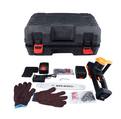 12" Cordless Electric Chainsaw, Chain Saw Kit with 2 Rechargeable Battery for Tree Trimming
