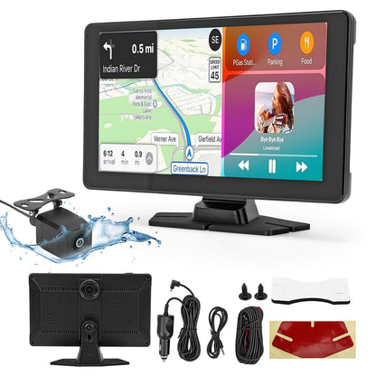 9" Wireless CarPlay Screen with Car Play & Android Auto for Car, 32GB SD Card, 4K Dash Cam, Voice Control, Backup Camera, Bluetooth, Mirror Link, Navigation, AUX, Plug and Play Car Stereo