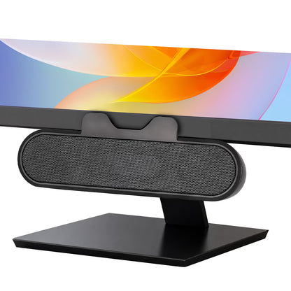 Computer Speakers for Desktop PC Monitor, USB Plug-in, Wired, Computer Soundbar for PC, Laptop Speakers with Adaptive-Channel-Switching, Loud Sound, Deep Bass, USB C Adapter, Easy to Clip on Monitor