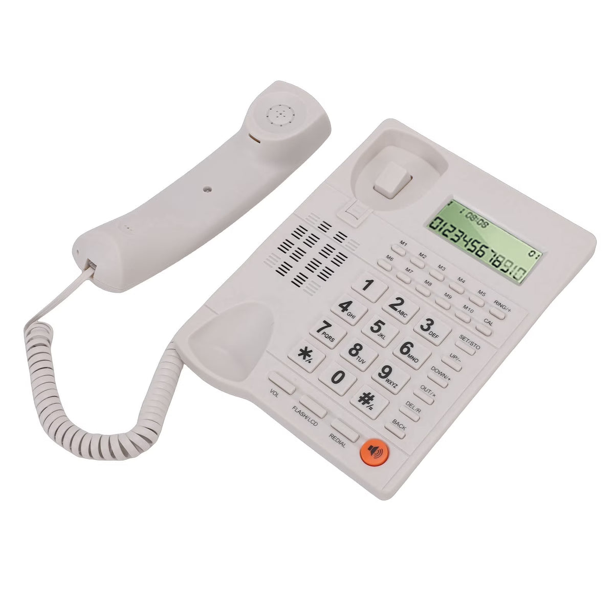 Corded Telephone with Caller ID, Landline Phone Call Waiting Caller ID Memory, Last Number Redial, Big Buttons, Adjustable Volume, Speakerphone for Home Office Hotel & Small Business Use, White